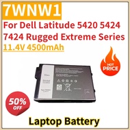 New Replacement Laptop Battery 11.4V 4500mAh 7WNW1 For Dell Latitude 5420 5424 7424 Rugged Extreme S