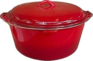 Red Enamel Coated Cast Iron Dutch Oven 9 Qt