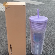 Starbucks Cup Gradient Purple Durian Straw Cup Large Capacity Water Cup 710ml Starbucks Tumbler