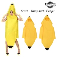 Banana Costume Fruit Jumpsuit Props Suit Banana Suit Dress Up Halloween Costume Funny Fruit