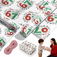 67 Christmas Wrapping Paper Roll, 6 7 Meme Wrapping Paper, 17 Inch x 18 Feet Rolled Packaged - 67 Me