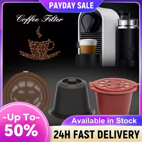 6-3PCS Refillable Capsules for Inissia/Lattissima Coffee Capsules Reusable Filter with Spoon Brush C