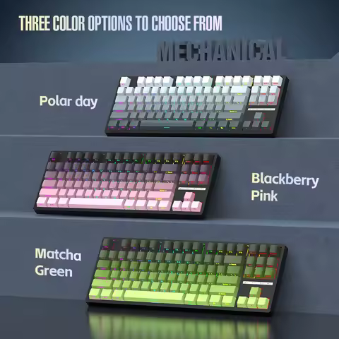 LEAVEN k88 Mechanical Keyboard Wired 2.4g Wireless Bluetooth Tri Mode 8000mAh 87Key Hotswap Rgb Pbt 
