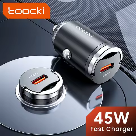Toocki 45W Pull Ring USB Car Charger PPS Fast Charging 12V Type C Car Phone Charger For iPhone 17 16