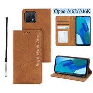 Casing Oppo A16E A16K Flip Cover Wallet Sarung Hp Case Dompet Sarung Kulit