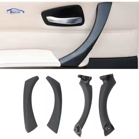 4 PCS Black Rear Left & Right Inner Door Handle Pull Trim Cover 51417230849 51419150335 51417230852 