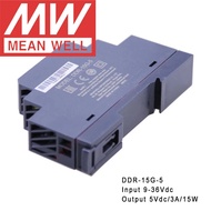 Original Mean Well DDR-15G-5 Din Rail Type DC-DC Converter meanwell 5V/3A/15W DC to DC Power Supply 