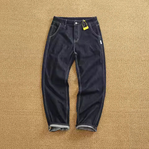 Anti-fading process Denim jeans men's new summer cotton soft breathable primary color straight cone 