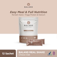 Balans Meal Shake | Choco Oats | Low Calorie Protein & High Calcium Milk | 12s