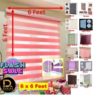 Zebra Blind/ Bidai Tingkap Size (6' X 6'4") Extra Long 3Panel/ Tingkap READY STOCK Colour Black Whit