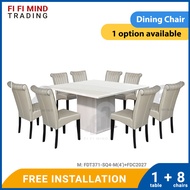 Sachin 1+8 Square Marble Dining Set/ Marble Dining Table/ Meja Makan 8 Kerusi/ Meja Makan Marble/ Meja Makan Set