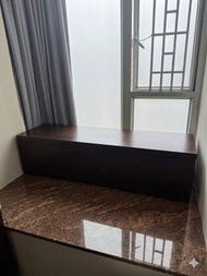 窗台櫃 有轆  windowsill Dark Brown with wheel Cabinet 2 drawers 
