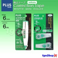 Plus Correction Tape Whiper MR Mini Roller Refillable Type 6m*6mm WH-606 Casing / Refill