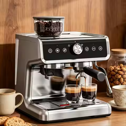 EUHOMY Espresso Machine with Grinder, 20 Bar Semi Automatic Coffee Maker with Steam Wand, Home & Off