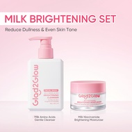 Glad2Glow Milk Niacinamide Brightening Set Moisturizer/Cleanser/Serum/Toner/Sunscreen Glowing Skinc