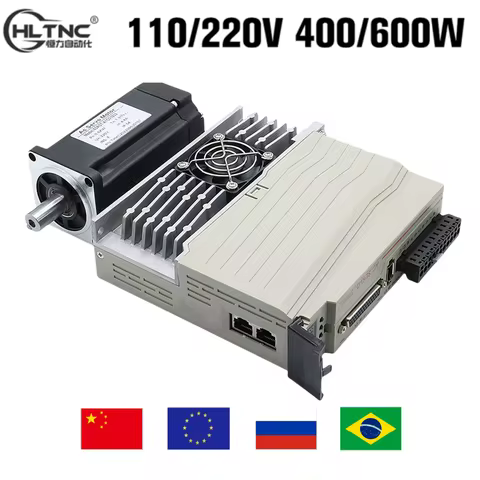 HLTNC 60 AST 400W 1.3N 600W 1.9N 110/220V Servo Motor Kit With Magnetic 17bit Absolute Encoder + T3D