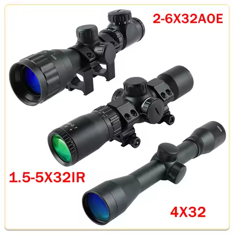 Tactical 4x32 Optical Sight 1.5-5x32IR 6X32AOE Crossbow Short Scopes Reflex 2-6X32AOE Rifle Scope fo