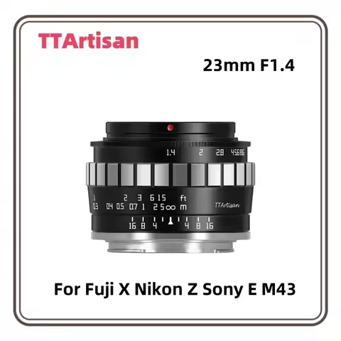 TTArtisan 23mm F1.4 APS-C MF Lenses For Fuji X XT-100 Nikon Z Z50 ZFC Sony E A6600 Olympus E-M5 M43 