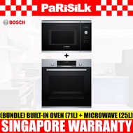 (Bundle) Bosch HBA5570S0B Series 6 Built-in Oven (71L) + BEL554MS0K Series 6 Built-in Microwave Oven (25L)