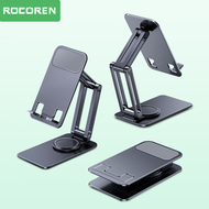 Rocoren Phone Holder 360° Rotatable Desk Mobile Phone Stand Foldable Metal Holder Support For iPhone Samsung Xiaomi iPad Holder