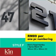 KIN - Customised Modern House Number Plate Stainless Steel 304 House Number Plate
