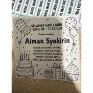 sticker 10cm x 10cm (50pcs)