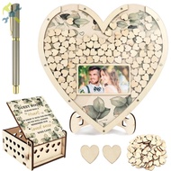 Wooden Wedding Guest Book Heart Shaped Guest Book Wedding Reception Personalized Nuptial Attendee Bo