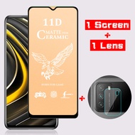 2-In-1 Soft Ceramic Matte Full Tempered Glass + Camera Lens Glass For Xiaomi Redmi Note 10 9 9s 8 7 Pro 9T 9A 9C 8 7A 6A Mi 9T Poco M3 X3 F3 Pro Screen Protector Film