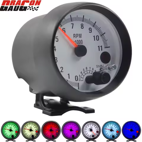 3.75" Car Tachometer Gauge Colorful lighting 8 Cylinder Racing Lgnition Coil Hall Pulse Engin 11000 