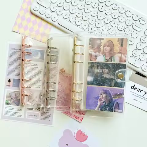 A5 A6 Glittery Bling Rose Gold Loose Leaf Binder Notebook Cover Diary Agenda Planner Paper Cover Sch