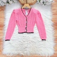 READY LONG CROP TOP (L) mesh top mesh top long sleeve