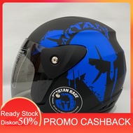 Helm Motor SNI Evo Spartan Biru Doff Half Face Nouvo SNI Dewasa - bukan KYT INK GM NHK ZEUS MDS JPX
