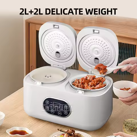 Household Low Sugar Rice Cooker 4L Double Pot Multifunctional Non-Stick Reis Kocher Panela Eletrica 
