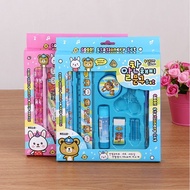 9pcs 9in1 Stationery Set with Gift Box Cartoon School Supplies for Kids Students School Supplies