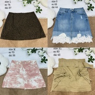 [2HAND] Short denim skirt, 2-hand A-line jean skirt, pencil, down