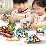 Kids Rubik Cube Panda Magic Cube Infinite Flip Folding Puzzle Cube Anxiety Relief Toy Panda Infinity
