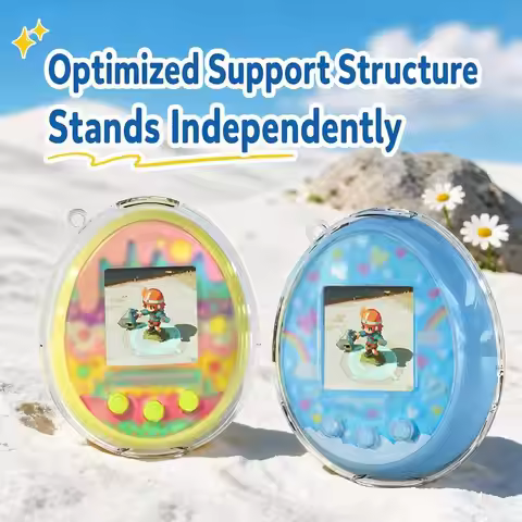 For Tamagotchi Meets Clear Glitter Protective Case,Full-Wrap Shockproof Cover Electronic Pets Game S