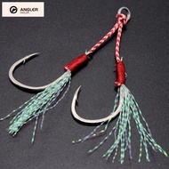 ◇READY STOK DEUKIO 1pc Fishing Hook Double Assist Hook Jigging Slow Fast Bait Jig Micro Lure Umpan Mata Kail Tenggiri Fi