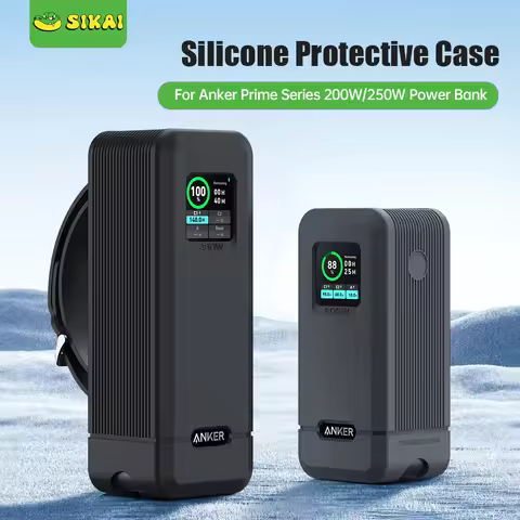 SIKAI Protective Cover for Anker Prime 250W/200W Power Bank TF/SM Card Storage Drop-Proof Silicone P