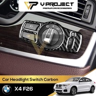 X4 F46 xDrive20i xDrive28i xDrive35 Car Headlight Switch Cover Trim Frame Carbon 2014-2018 V Project