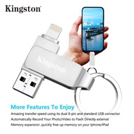Kingston Usb Flash Drive 2 in 1 Metal Otg Pendrive High speed Dual Slot U Disk For iPhone External S