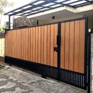 pagar rumah minimalis motif kayu karawang / pagar motif kayu karawang
