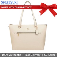 Coach Handbag In Gift Box Tote Shoulder Bag Crossgrain Leather Gallery Tote Chalk Off White # F79608