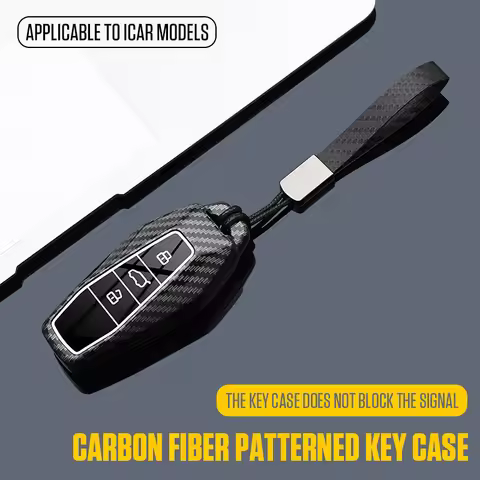 Carbon Style ABS Car Key Case Cover Fob for Chery Icar 03 Icar03 AIQAR EQ7 EQ5 EQ3 JAECOO J6 J7 J8 R