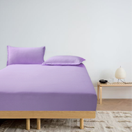 Cadar Bedsheet Set Plain Color Single Queen Fitted Bedding Pillow Bolster Case Bedset Quality Cotton