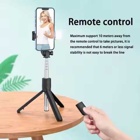 Selfie Stick Tripod with Light, Portable Phone Tripod Compatible with iPhone 15 Pro Max/15/14 Pro/14