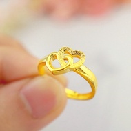 Singapore Fashion Adjustable Ring for Women Couple Ring Jewelry 916 Gold Does Not Fade  Adjustable for Women Ring
