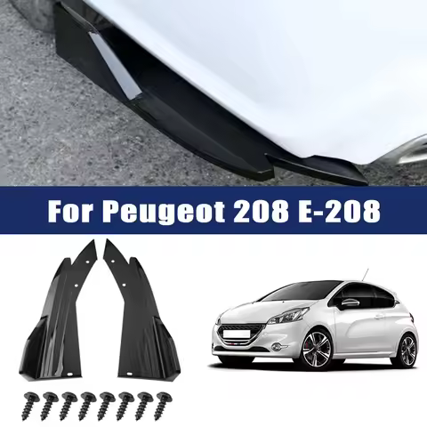 2pcs Car Rear Bumper Spoiler Lip Carbon Fiber Wing Trim Anti-crash Diffuser Side Skirt Wrap Angle Sp
