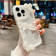 Luxury Pearl 3D Transparent Phone Case For OPPO Reno 12 11 10 8 7 6 5 4 2 12F 11F 8T 8Z 7Z 6Z 2Z A36