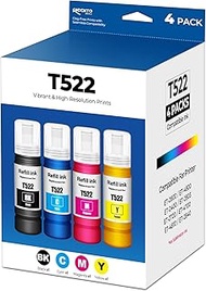 522 Ink Refill Bottles Replacement for ET-2800 ET-2400 ET-4800 522 Ink Bottles for Eco tank ET2800 E